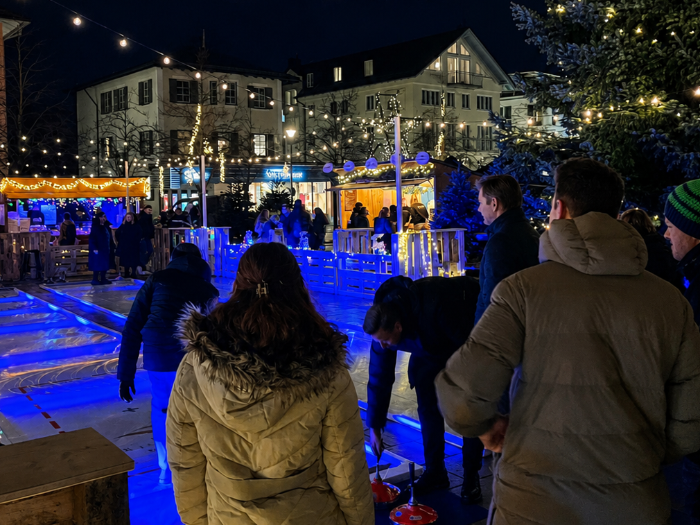 Winterliche Stimmung auf dem Kirchplatz in Starnberg