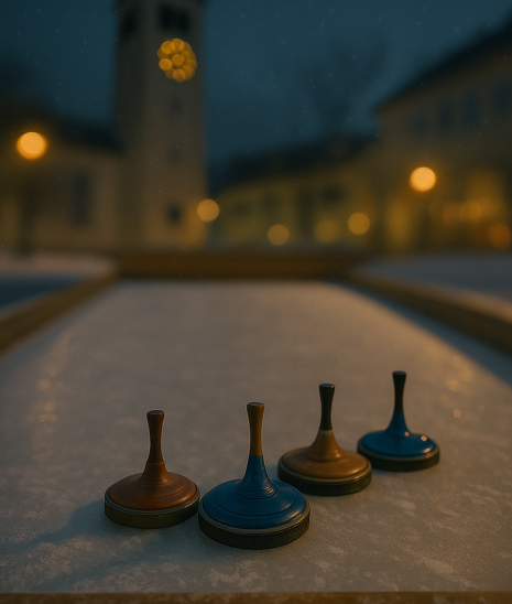 Eisstockschießen auf dem Kirchplatz