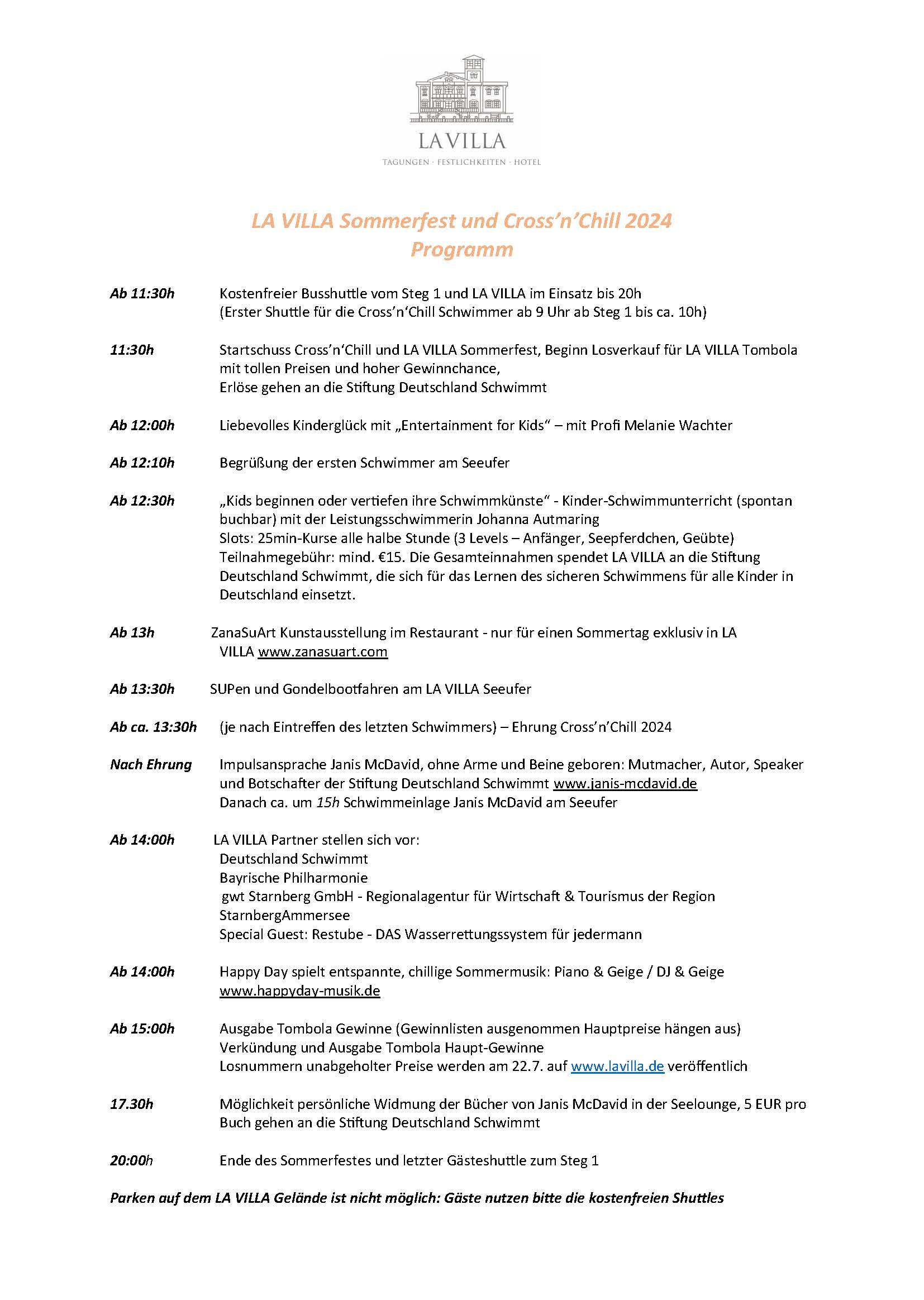 Programm Sommerfest 2024