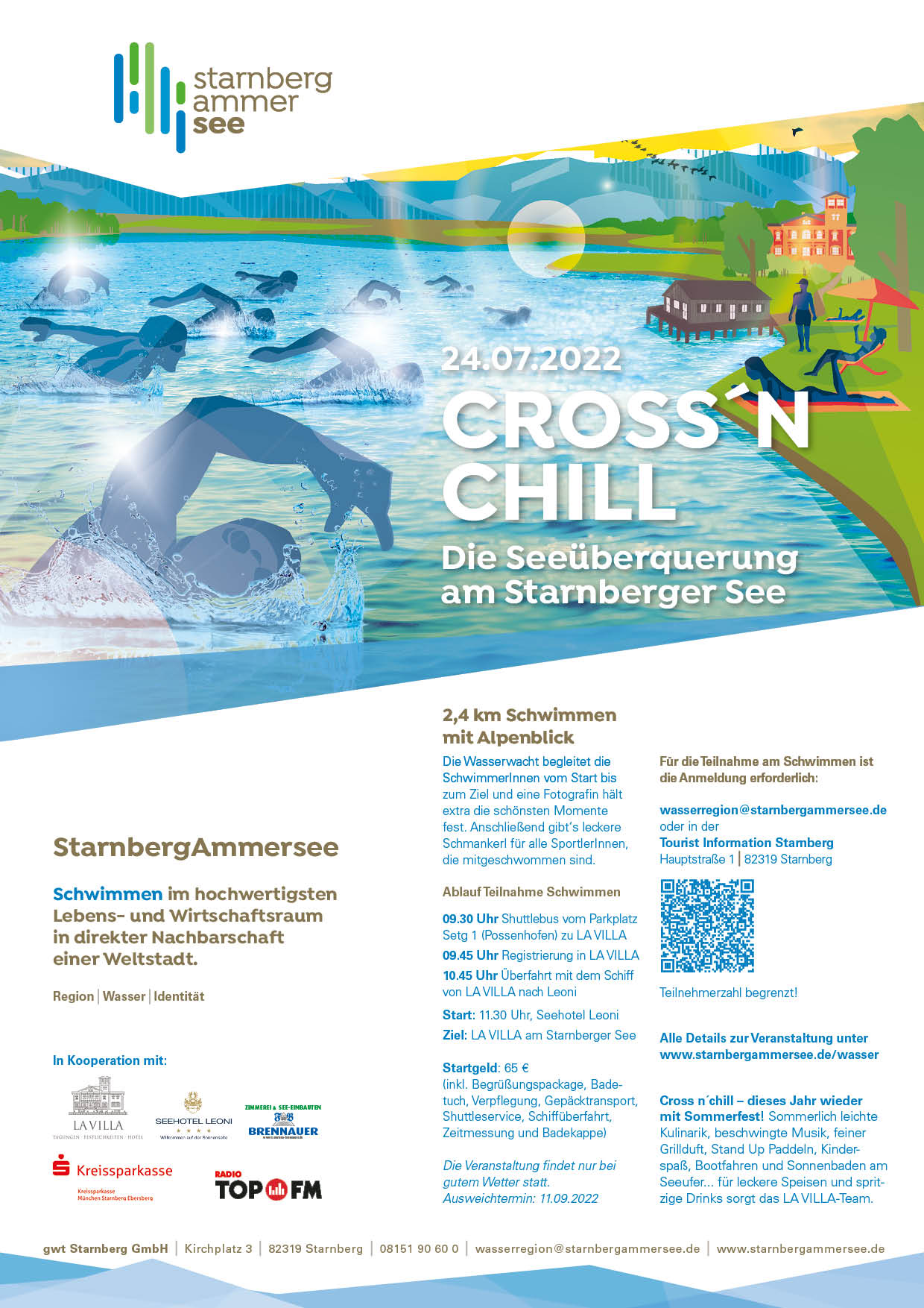 Beim Cross `n Chill wird der Starnberger See schwimmend durchquert.