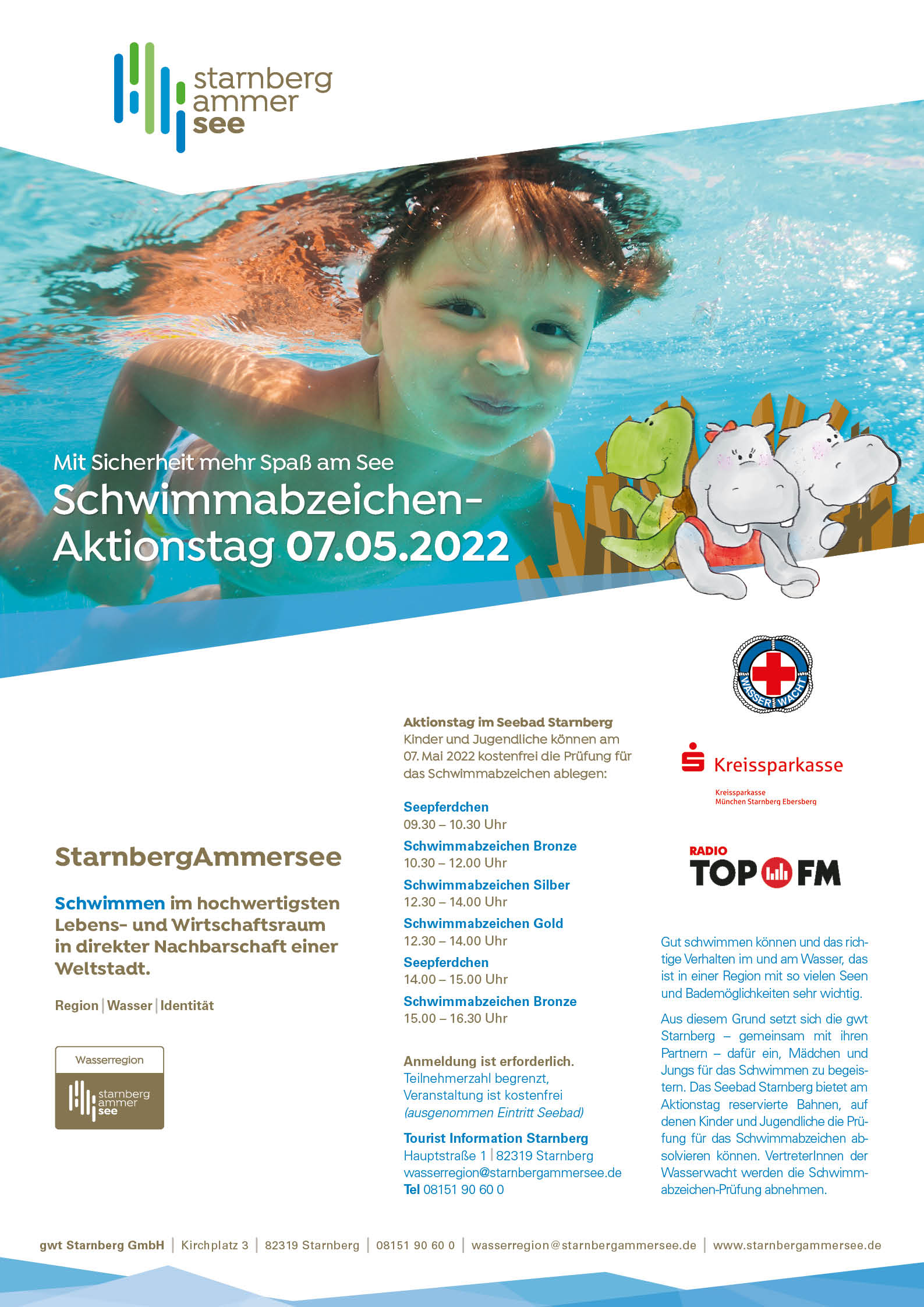 Beim Schwimmabzeichentag im Mai 2022 können verschiedene Schwimmabzeichen abgelegt werden. 